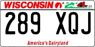 WI license plate 289XQJ