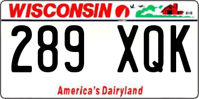 WI license plate 289XQK