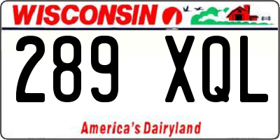 WI license plate 289XQL