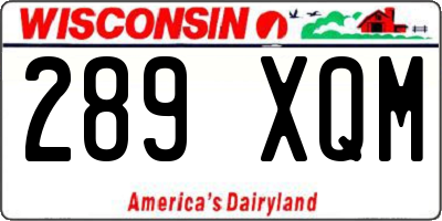 WI license plate 289XQM