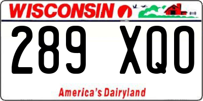 WI license plate 289XQO