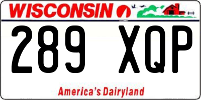 WI license plate 289XQP