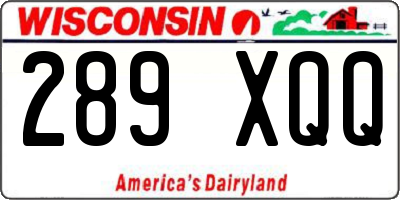 WI license plate 289XQQ