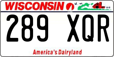 WI license plate 289XQR