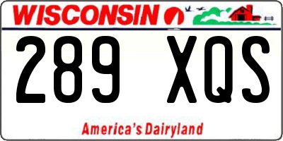 WI license plate 289XQS