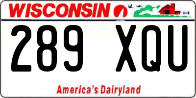 WI license plate 289XQU