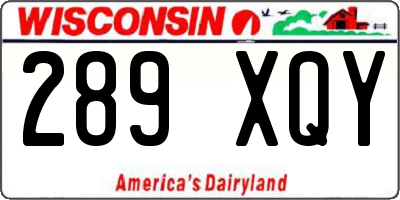 WI license plate 289XQY