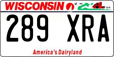 WI license plate 289XRA