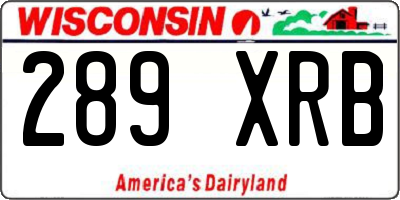 WI license plate 289XRB