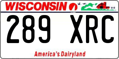 WI license plate 289XRC