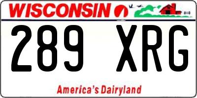 WI license plate 289XRG
