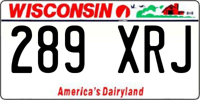 WI license plate 289XRJ