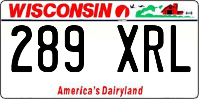 WI license plate 289XRL