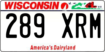 WI license plate 289XRM