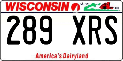 WI license plate 289XRS