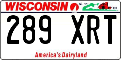 WI license plate 289XRT
