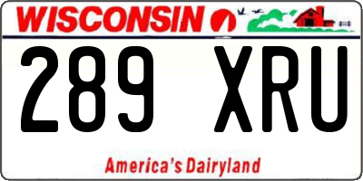 WI license plate 289XRU