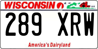 WI license plate 289XRW