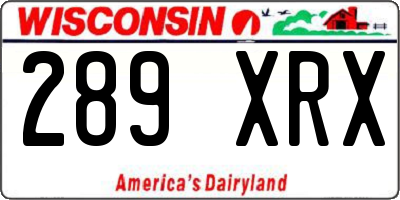 WI license plate 289XRX