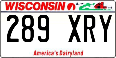 WI license plate 289XRY