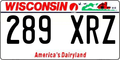 WI license plate 289XRZ