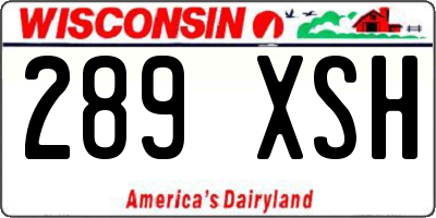 WI license plate 289XSH