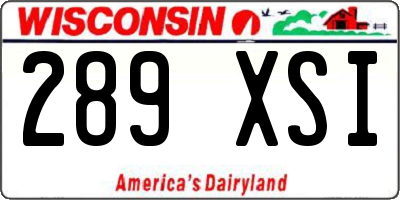 WI license plate 289XSI
