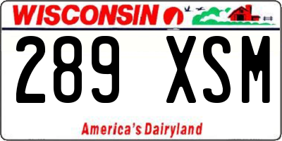 WI license plate 289XSM