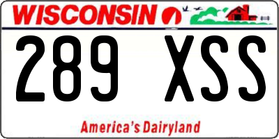 WI license plate 289XSS