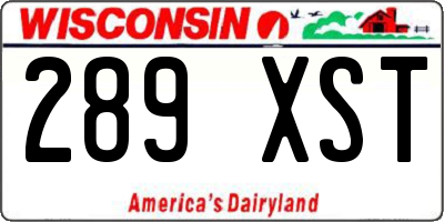 WI license plate 289XST