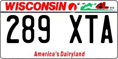 WI license plate 289XTA