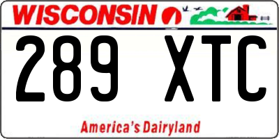 WI license plate 289XTC