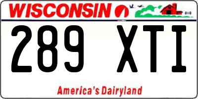WI license plate 289XTI