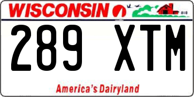 WI license plate 289XTM