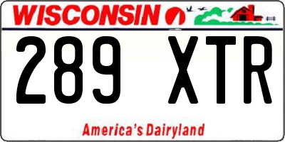 WI license plate 289XTR