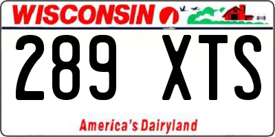 WI license plate 289XTS