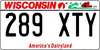 WI license plate 289XTY