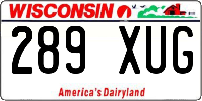 WI license plate 289XUG