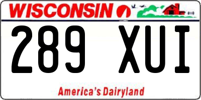 WI license plate 289XUI