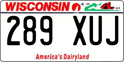 WI license plate 289XUJ