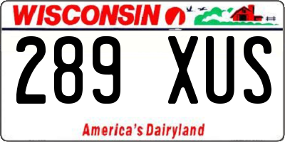 WI license plate 289XUS