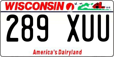WI license plate 289XUU