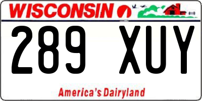 WI license plate 289XUY