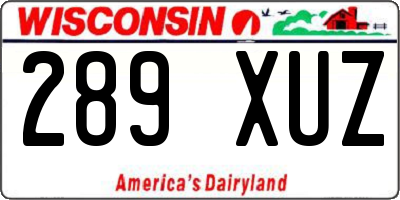 WI license plate 289XUZ