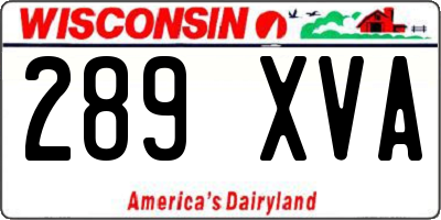 WI license plate 289XVA