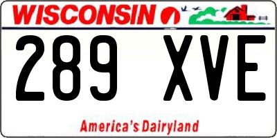 WI license plate 289XVE
