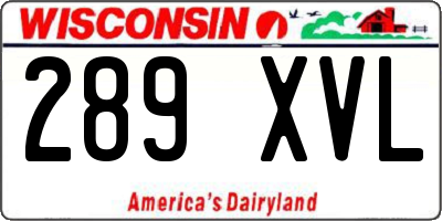 WI license plate 289XVL