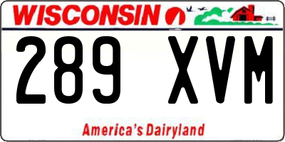 WI license plate 289XVM