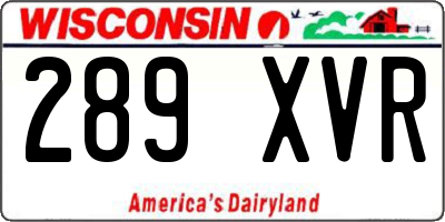 WI license plate 289XVR