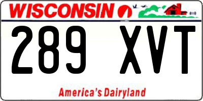 WI license plate 289XVT